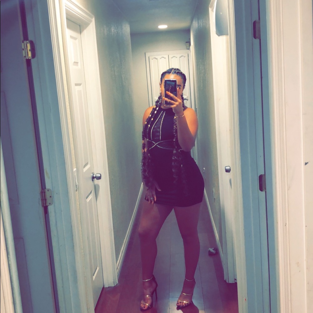 Mesh, rhinestone dress